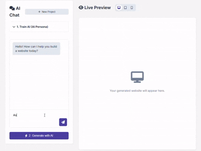 Chat interface for AI website generation